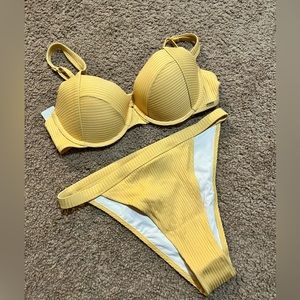 Pink yellow bikini set